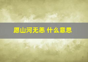 愿山河无恙 什么意思